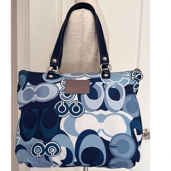Coach Poppy Pop C Denim Appliqué Glam Tote - Picture 2 of 16
